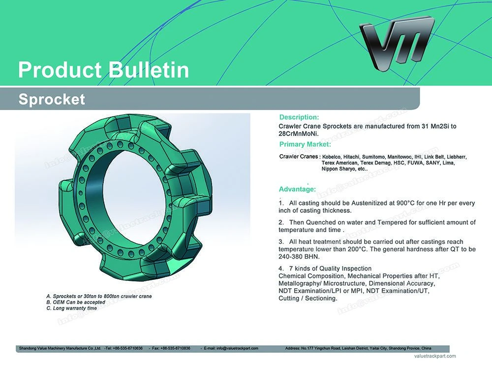 Terex American HC110 Crawler Crane Sprocket details Terex American HC110 Crawler Crane Sprocket details